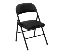 COSCO Black Padded Fabric Folding Chair