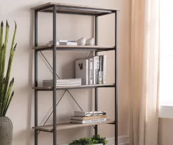 Real Living Rustic 5-Shelf Bookcase -Home Style Shop 810343917 2