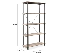 Real Living Rustic 5-Shelf Bookcase -Home Style Shop 810343917 9