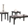 3- Piece Maysville Faux Marble Black Occasional Table Set