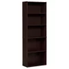Dark Russet Brown 5-Shelf Bookcase