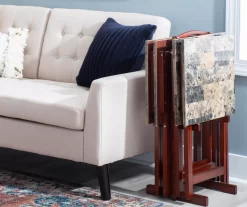 Williams 4-Piece Faux Marble Tray Table Set -Home Style Shop 810386282 A0 11