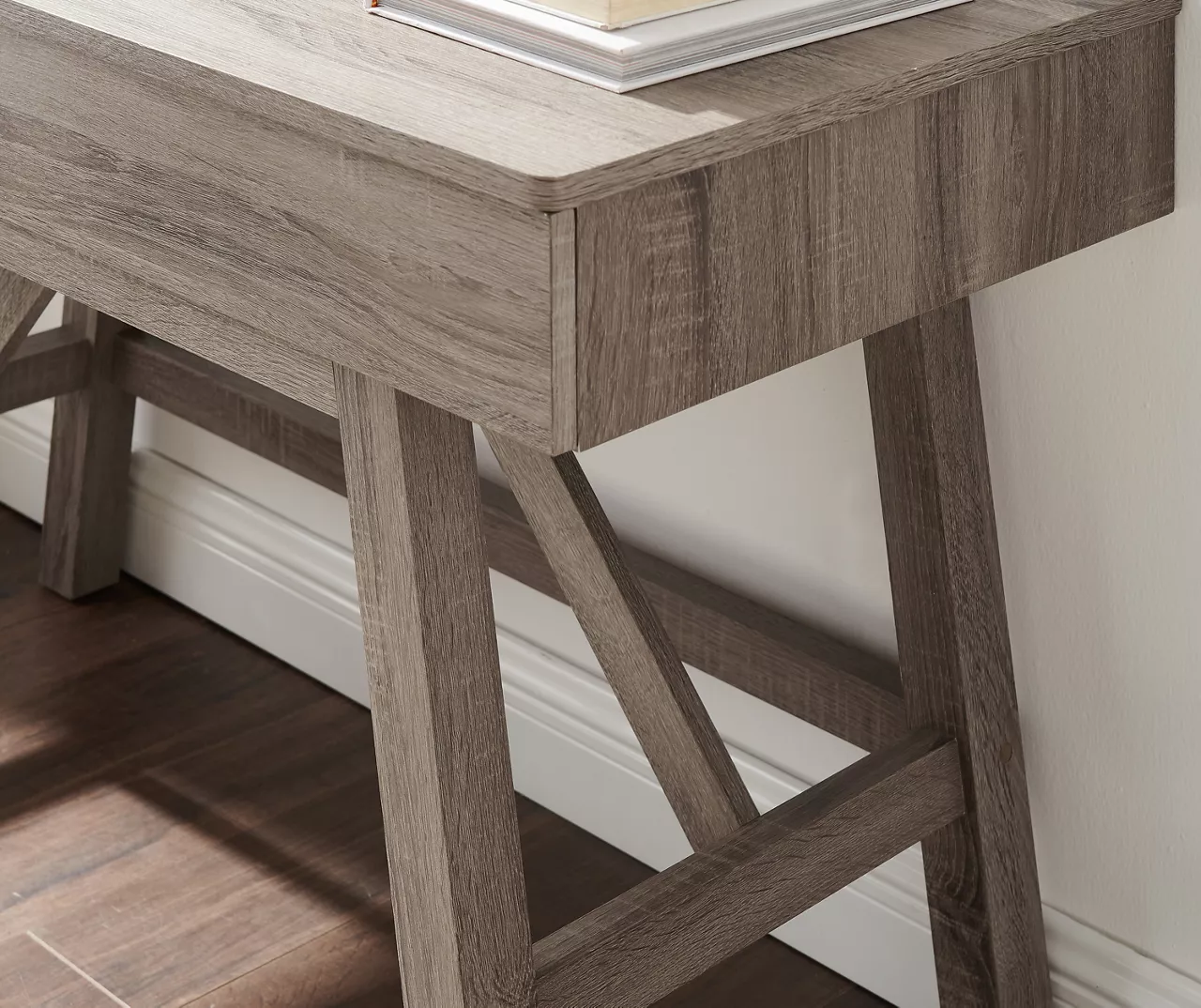 Margo Gray 2-Drawer Wood Desk 3 Margo Gray 2-Drawer Wood Desk - Image 3