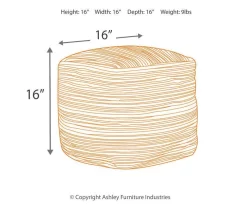 Absalom Natural Chenille Pouf -Home Style Shop 810389289 1