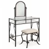 Heather Metal Adjustable Mirror Vanity Set With Stool