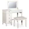 Piper White Mirror Vanity Set With Stool