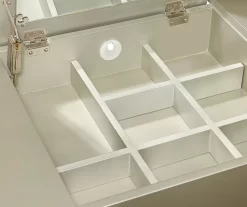 Kelly Silver Rounded Mirror Vanity Set With Stool 8 Kelly Silver Rounded Mirror Vanity Set With Stool -Home Style Shop 810389505 5