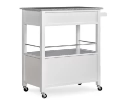 White Double Door Kitchen Cart With Granite Top -Home Style Shop 810389516 4