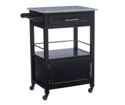 Ree Black Granite Top Kitchen Cart With Storage -Home Style Shop 810389519 A0 1