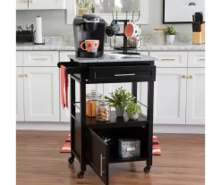 Ree Black Granite Top Kitchen Cart With Storage -Home Style Shop 810389519 A0 6