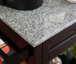 Ree Black Granite Top Kitchen Cart With Storage -Home Style Shop 810389519 A8 7