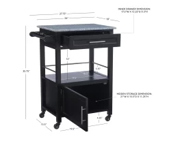Ree Black Granite Top Kitchen Cart With Storage -Home Style Shop 810389519 D8 10