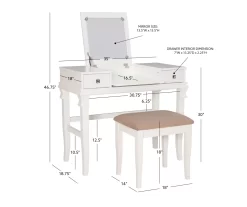 Martha Mirror Vanity Set With Stool 35 Martha Mirror Vanity Set With Stool -Home Style Shop 810389524 A8