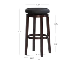 29" Clea Black Pub Barstool -Home Style Shop 810389526 A7