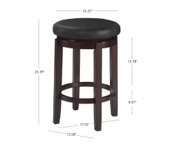 24" Clea Black Counter Stool -Home Style Shop 810389528 A7