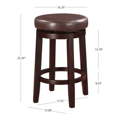 24" Clea Brown Counter Stool -Home Style Shop 810389529 5