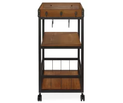 Luke Industrial Kitchen Cart With Wine Storage -Home Style Shop 810389531 3