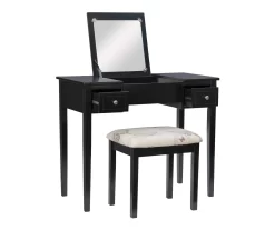 Black Butterfly Mirror Vanity Set With Stool -Home Style Shop 810389539 A0 3