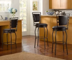 Black Adjustable Swivel Seat Barstool -Home Style Shop 810389542 3