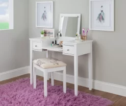 Butterfly Mirror Vanity Set With Stool -Home Style Shop 810389543 A0 7