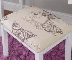 Butterfly Mirror Vanity Set With Stool -Home Style Shop 810389543 A8 10