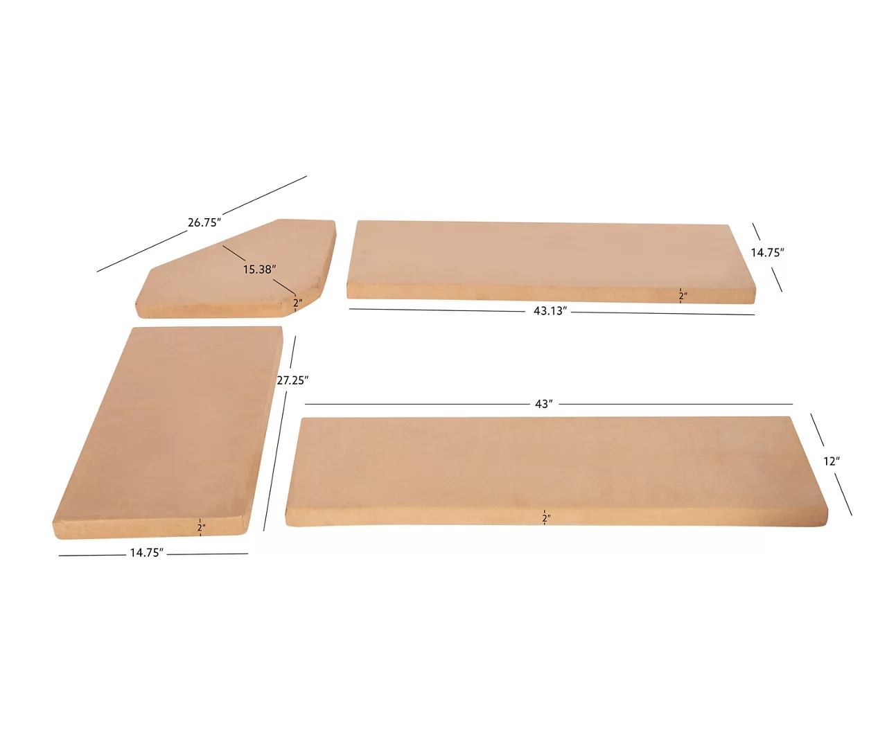 Beige Microfiber Cushion Set For Breakfast Nook 11 Beige Microfiber Cushion Set For Breakfast Nook - Image 11