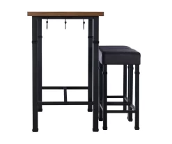 Luke Industrial 3-Piece Pub Table Set With Hooks -Home Style Shop 810389576 A1 2