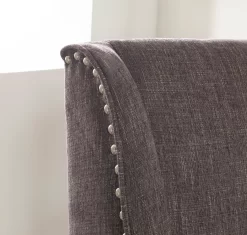 Charcoal Gray Square Back Office Chair With Nailhead Trim -Home Style Shop 810389623 3