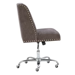 Charcoal Gray Square Back Office Chair With Nailhead Trim -Home Style Shop 810389623 5