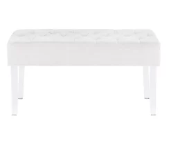 Marie Platinum Padded Glam Acrylic Bench -Home Style Shop 810389624 A0 2