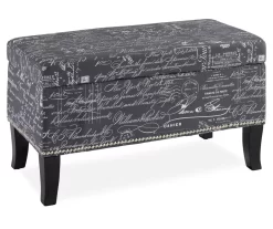 Claudia Gray Script Storage Ottoman