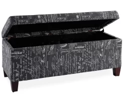 Claudia Gray Script Storage Ottoman -Home Style Shop 810389626 2