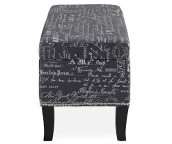 Claudia Gray Script Storage Ottoman -Home Style Shop 810389626 3
