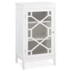 Ava White Geometric Single Door Cabinet