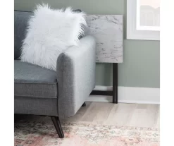 Davis White Faux Marble Tray Tables With Stand, 5-Piece Set -Home Style Shop 810389673 B0 6