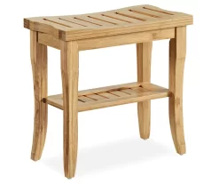18" Pierce Bamboo Bathroom Stool