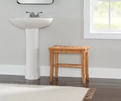 18" Pierce Bamboo Bathroom Stool -Home Style Shop 810389685 B0 2