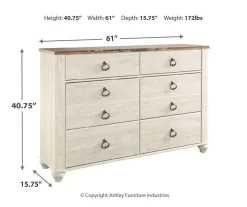 Willowton Whitewash Dresser -Home Style Shop 810406133 11