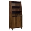 Harvey Park Dark Brown 3-Shelf Wide Bookcase