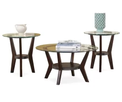 Fantell Dark Brown 3-Piece Occasional Table Set
