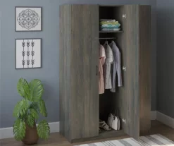 Rodeo Weathered Oak 3-Door Wardrobe -Home Style Shop 810409561 21