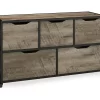 Rustic Rolling 5-Bin Storage Organizer