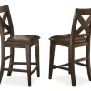 Crosspointe Faux Leather Counter Chairs, 2-Pack