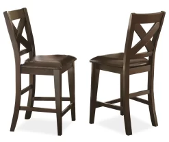 Crosspointe Faux Leather Counter Chairs, 2-Pack