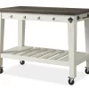 Cayla Two-Tone Rolling Kitchen Cart