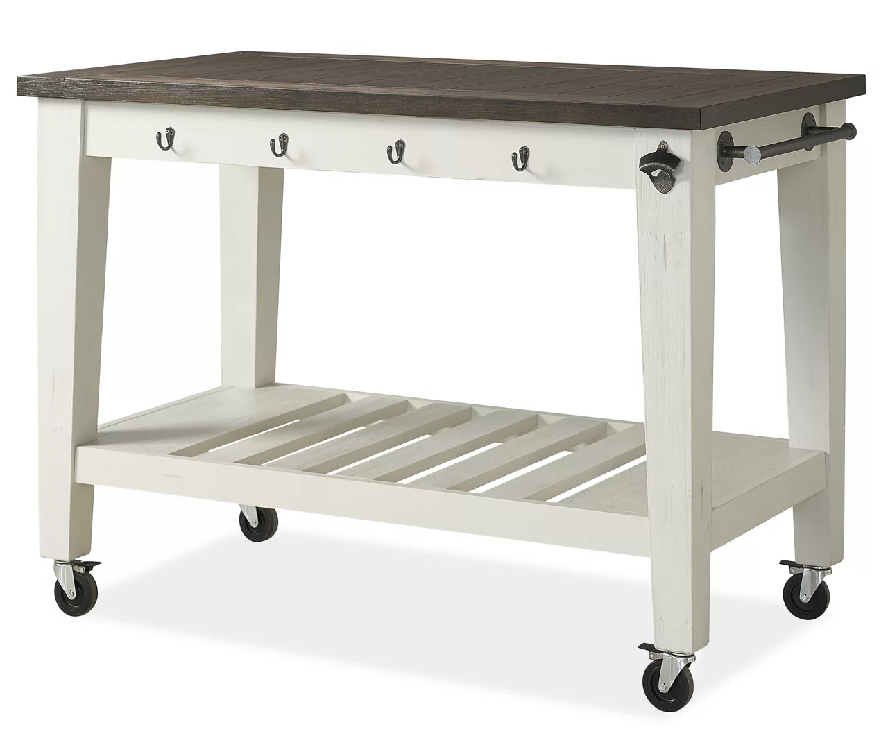 Cayla Two-Tone Rolling Kitchen Cart 1 Cayla Two-Tone Rolling Kitchen Cart
