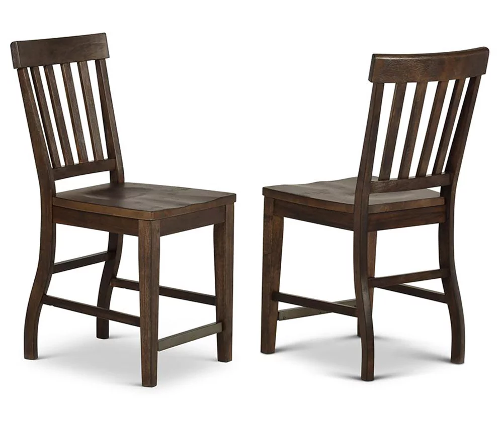 Cayla Dark Oak Counter Chairs, 2-Pack 1 Cayla Dark Oak Counter Chairs, 2-Pack