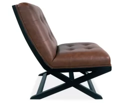 Sidewinder Brown Faux Leather Accent Chair -Home Style Shop 810431434 4