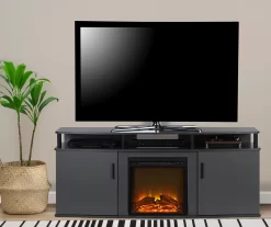 63" Gray Electric Fireplace Console -Home Style Shop 810434050 2