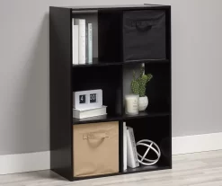 Black Oak 6-Cube Storage Organizer -Home Style Shop 810435811 7